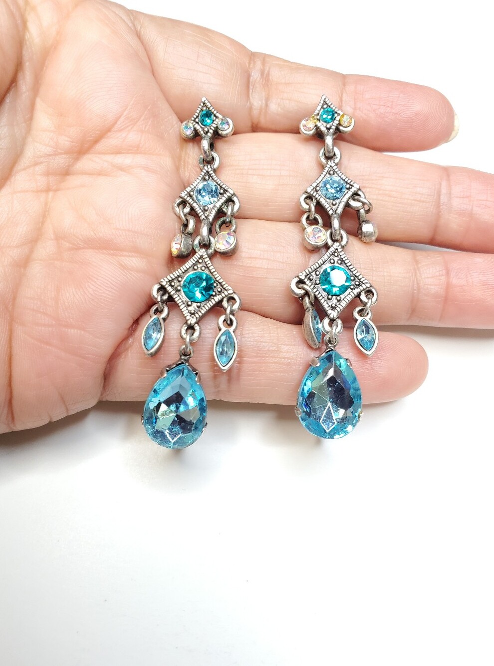 Vtg. Dangle Chandelier Earrings